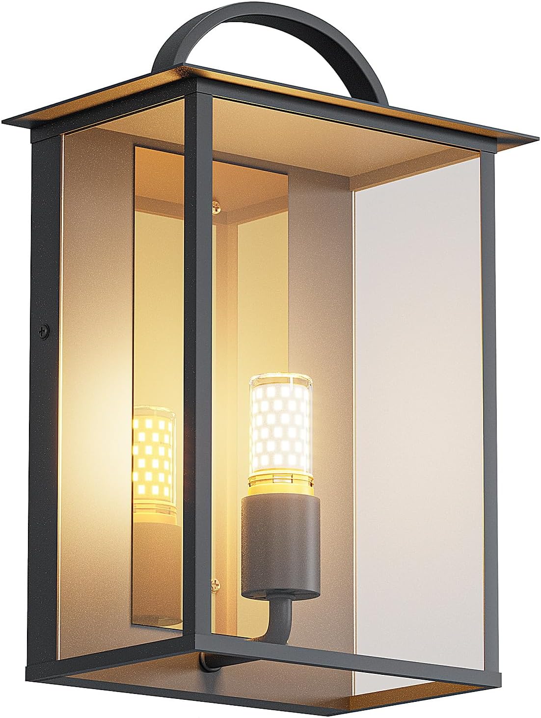 Black Square Exterior Waterproof Outdoor Wall Mount Lighting