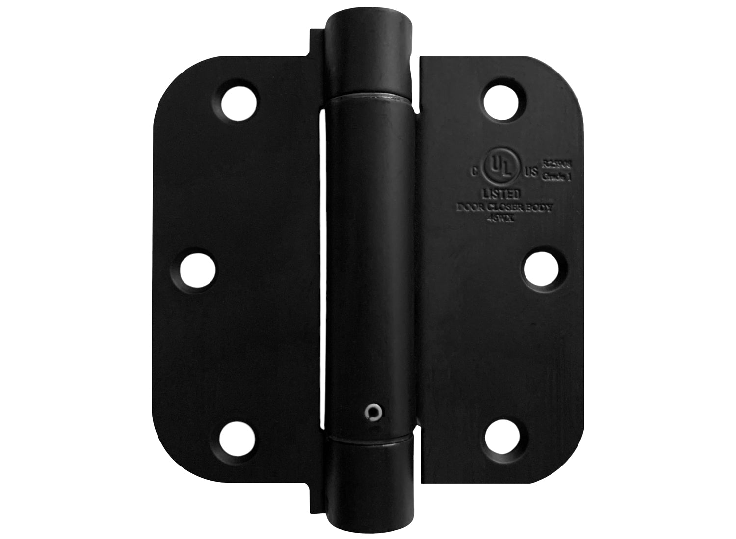 Heavy Duty 3 1/2″ Self-Closing Spring Door Hinge with 5/8″ Radius Corners in Black Finish