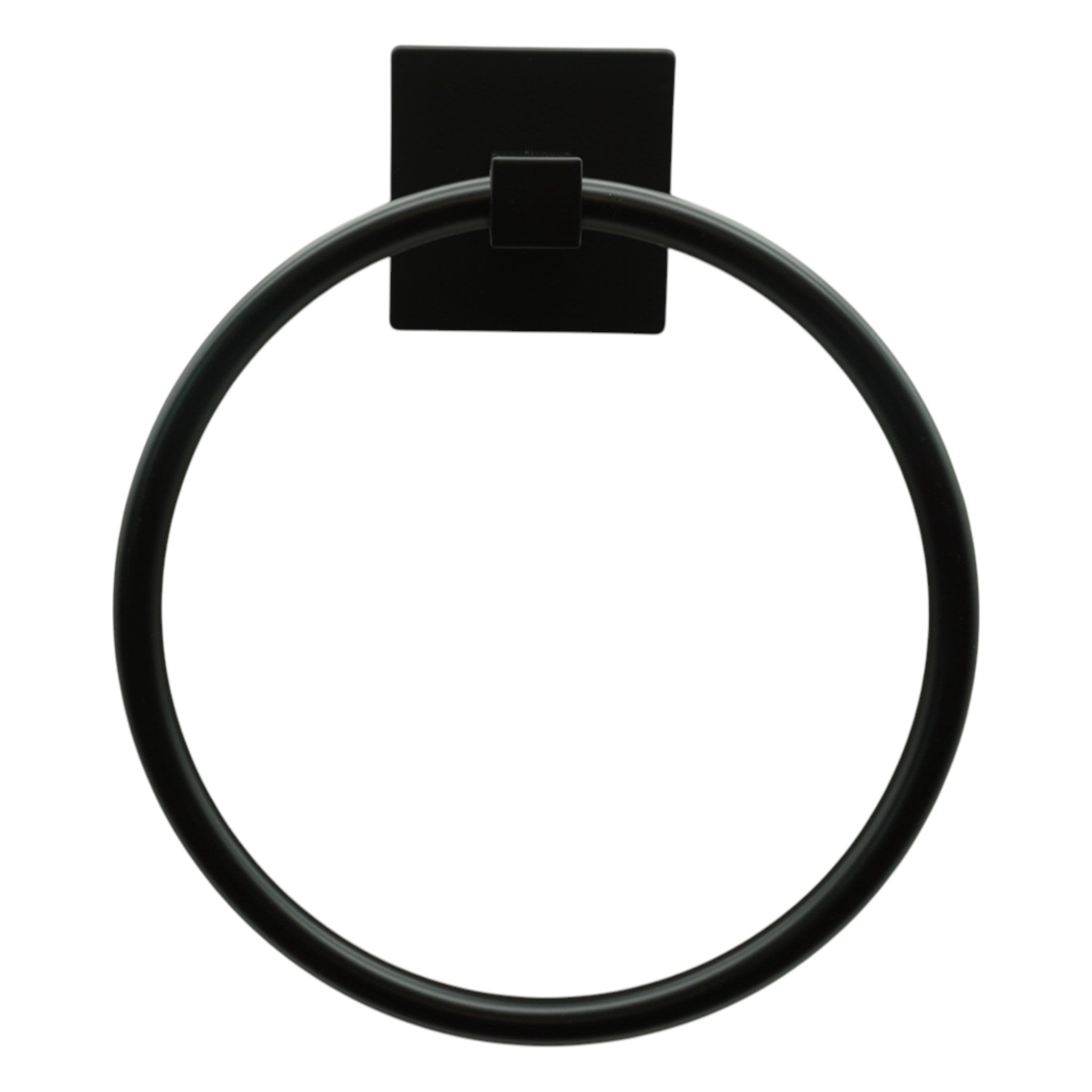 Black Modern Square Towel Ring