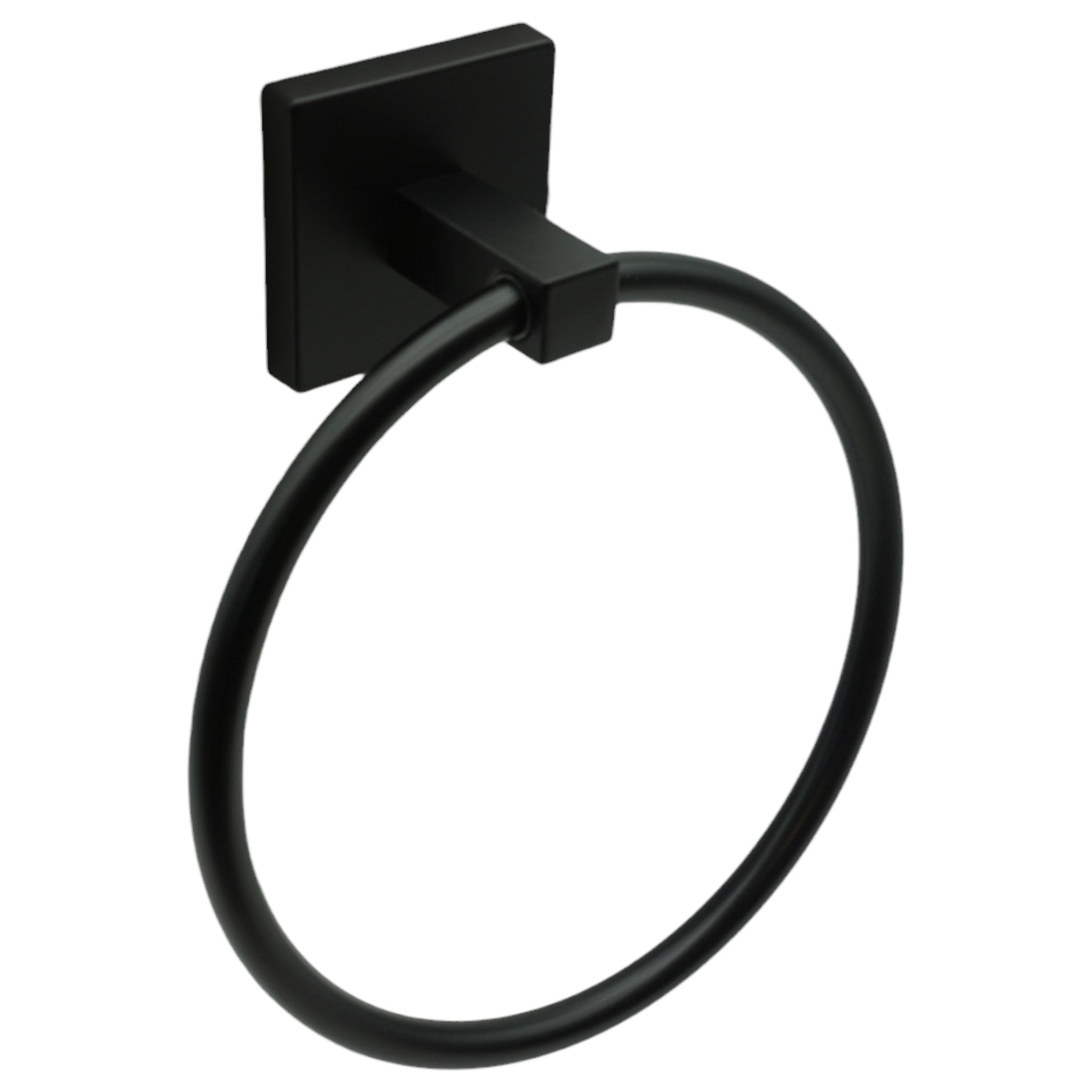 Black Modern Square Towel Ring