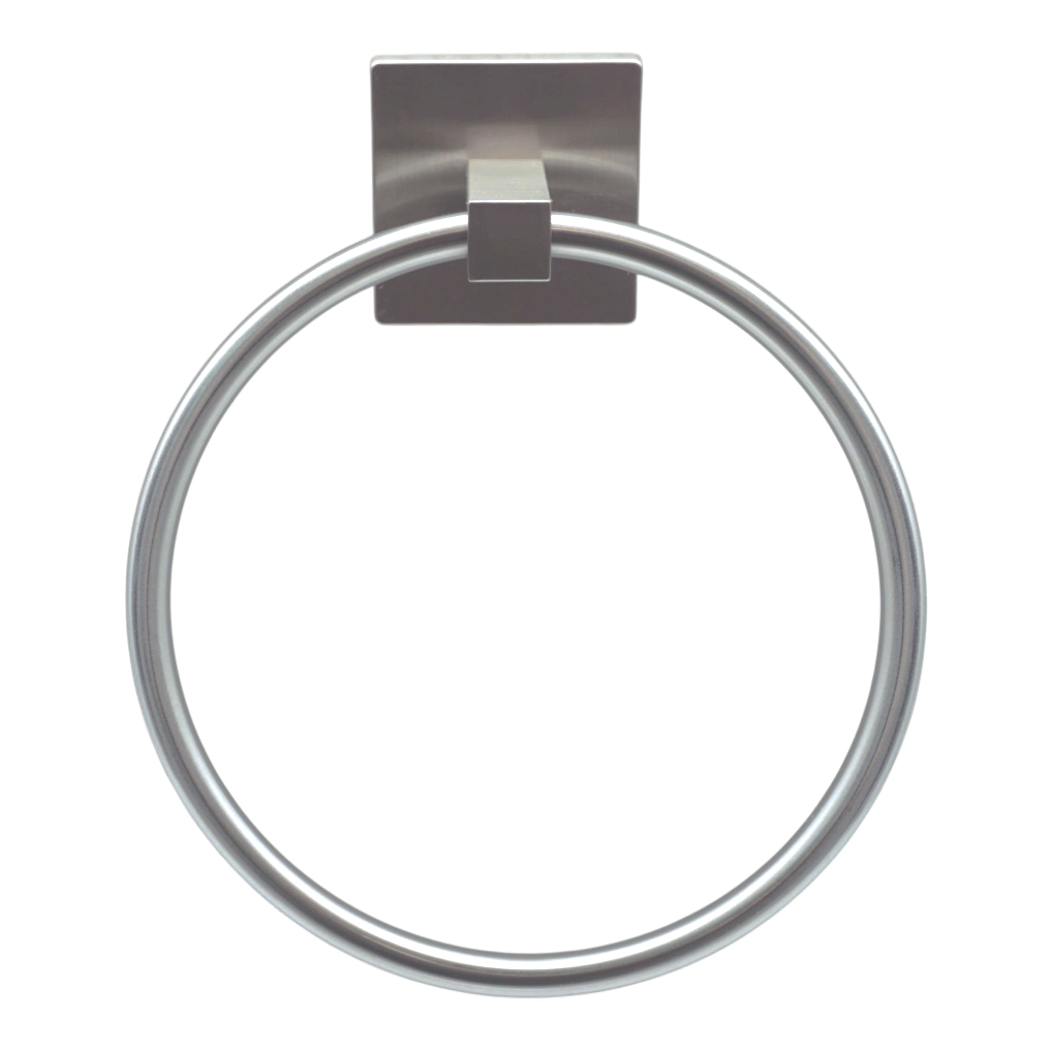 Satin Nickel Modern Square Towel Ring
