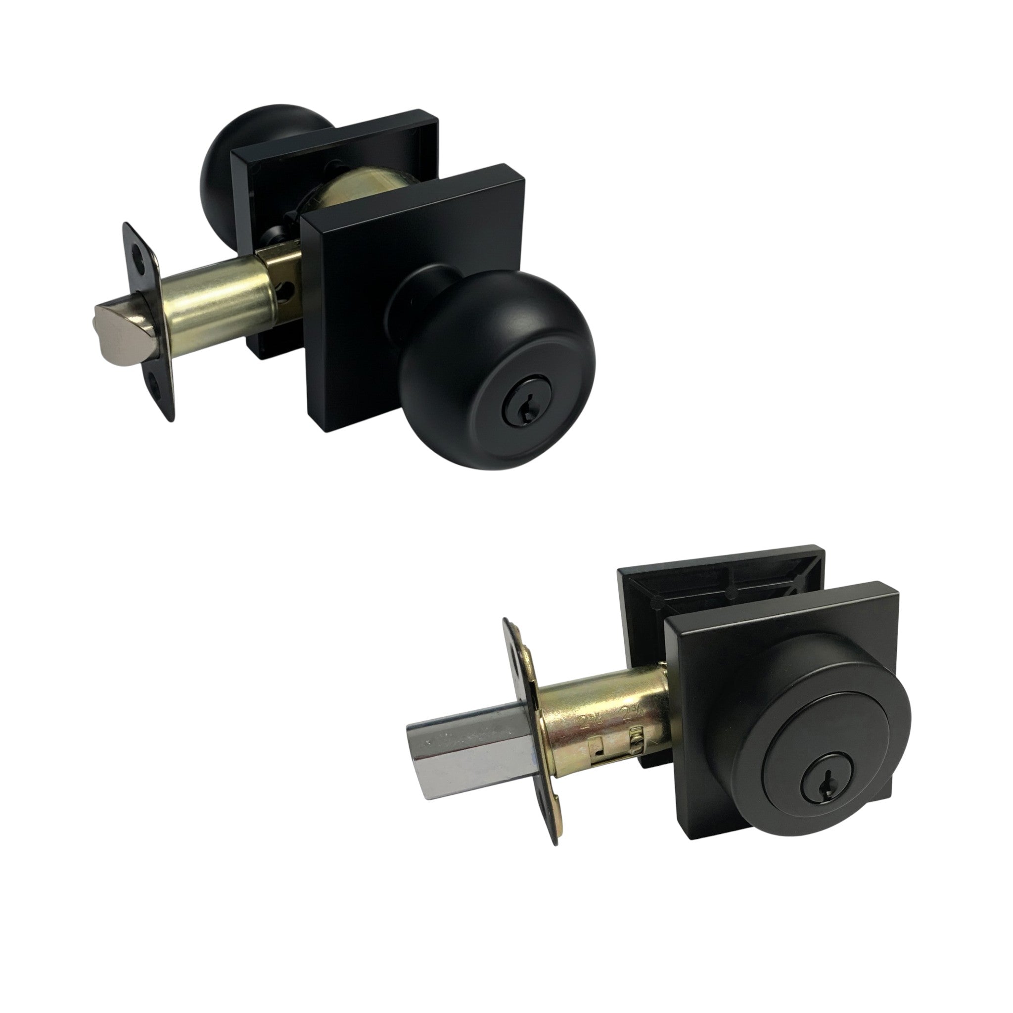 1 Pack- Contractor Pack 5765-6085NBL Black Entry Knob/Deadbolt Combo Keyed Alike