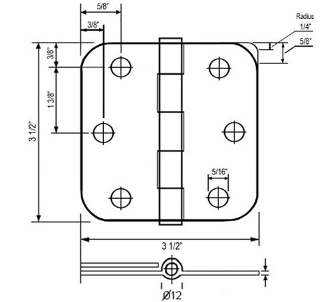 Door Hinge Dimensions