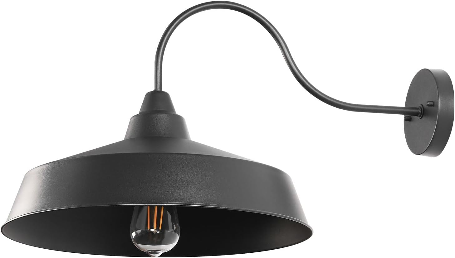 16" Black Outdoor Barn Light Farmhouse Gooseneck Light