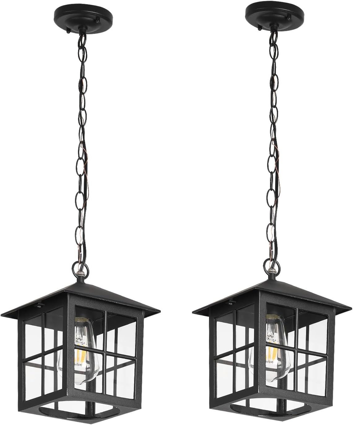 Black Outdoor Pendant Light 2 Pack
