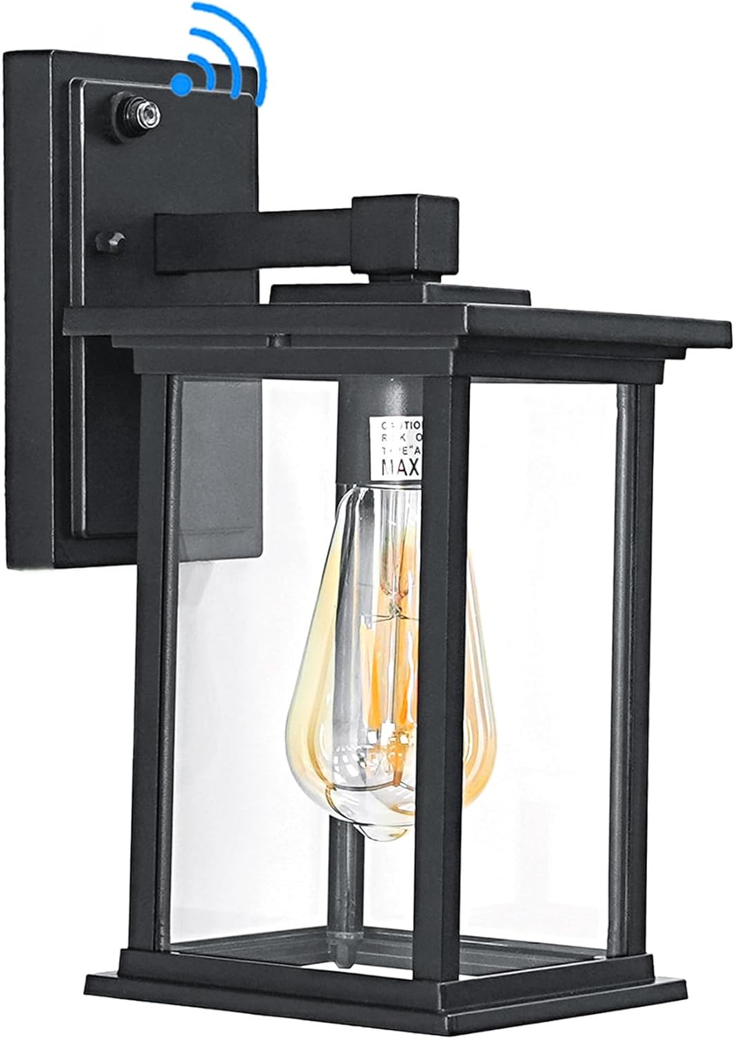 Dusk to Dawn Black Outdoor Wall Sconce Light