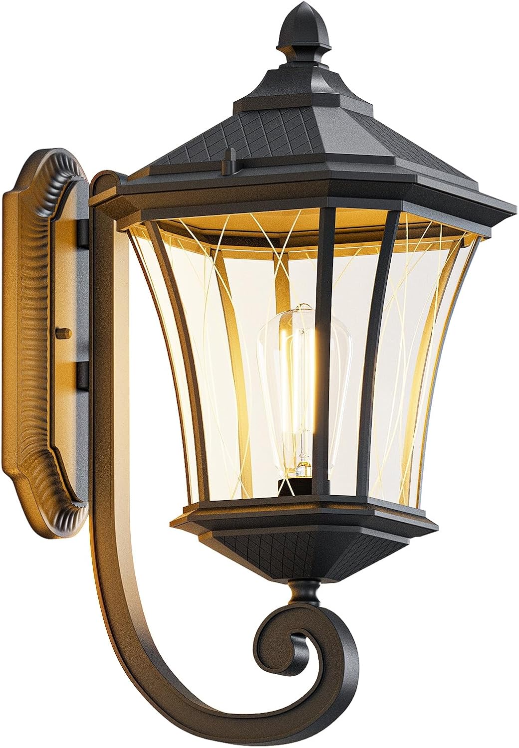 Water proof Exterior Wall Light Fixtures with Clear Glass 2PK