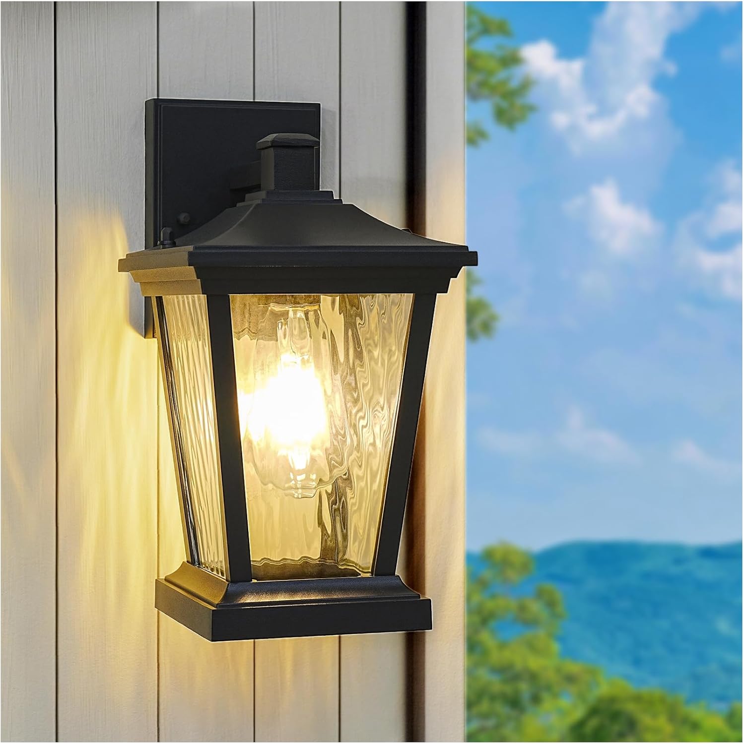 Outdor Black Vintage Wall Sconce, Anti-Rust Exterior Light Fixtures