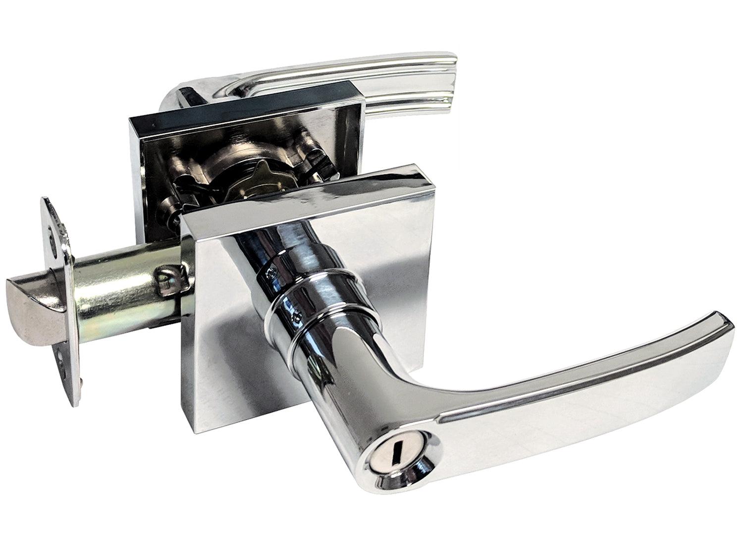 Polished Chrome Square Privacy Door Handle – Style: 8048CR