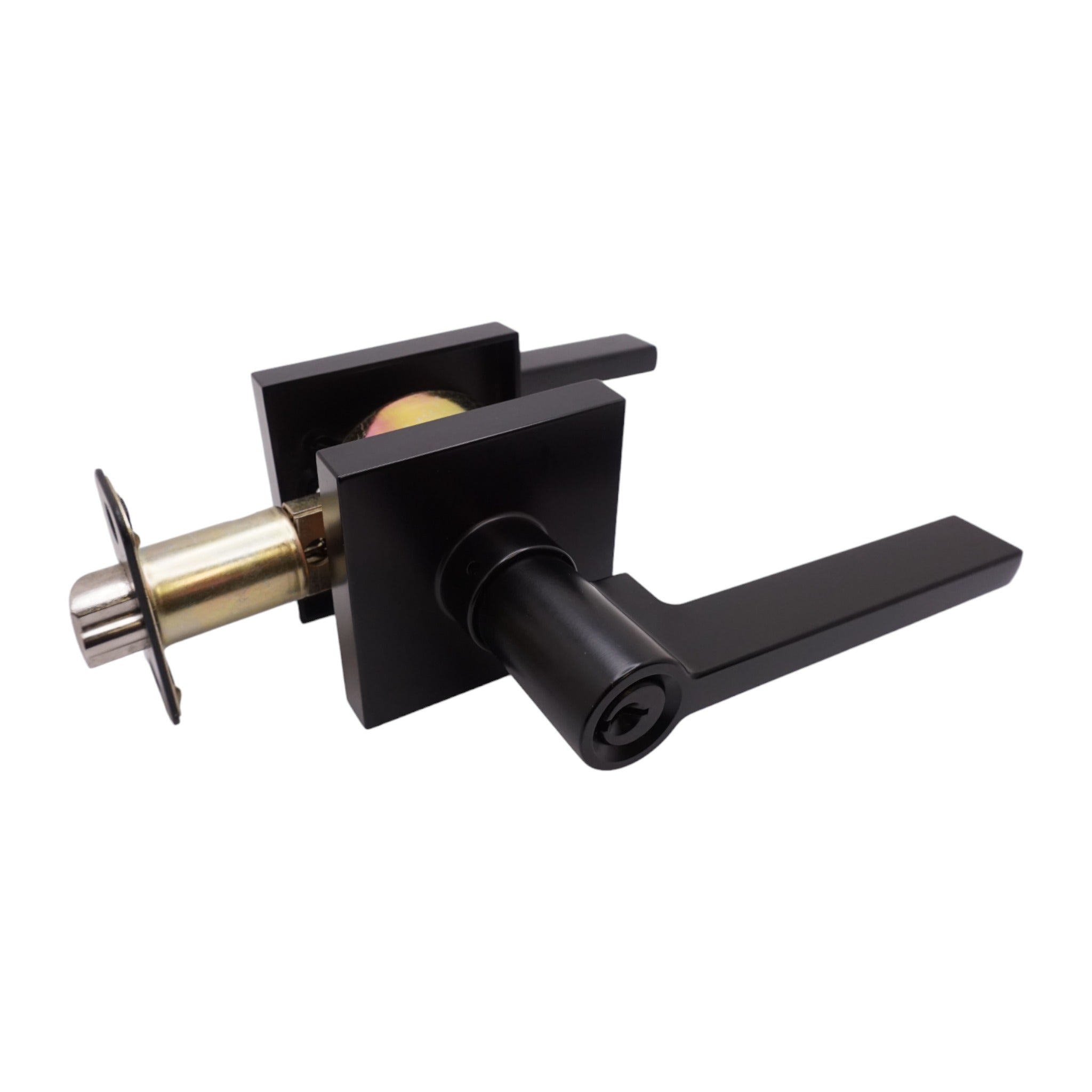 Black Finish Modern Entry Door Handle- Style: 80881NBL