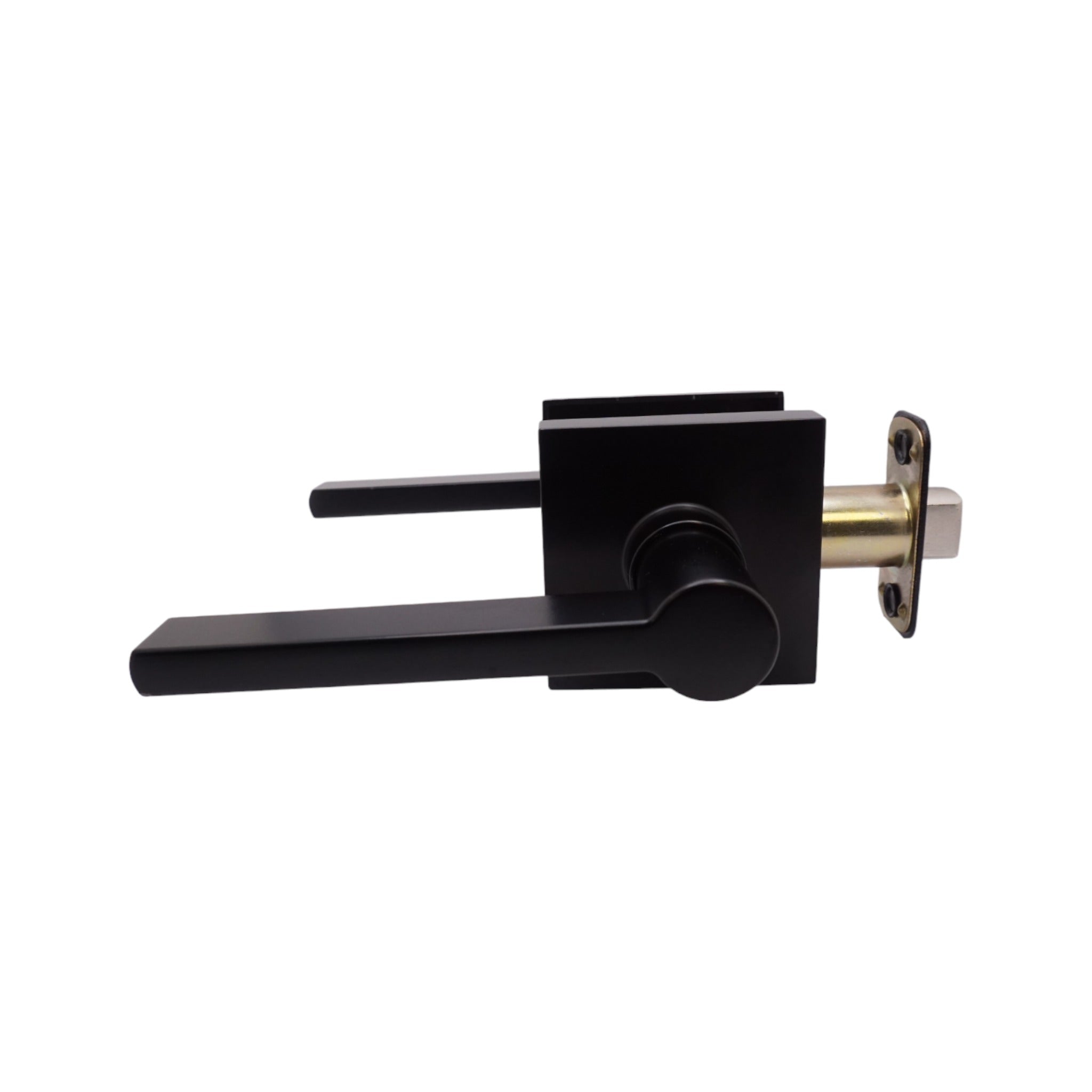 Black Finish Modern Passage Door Handle- Style: 80881NBL