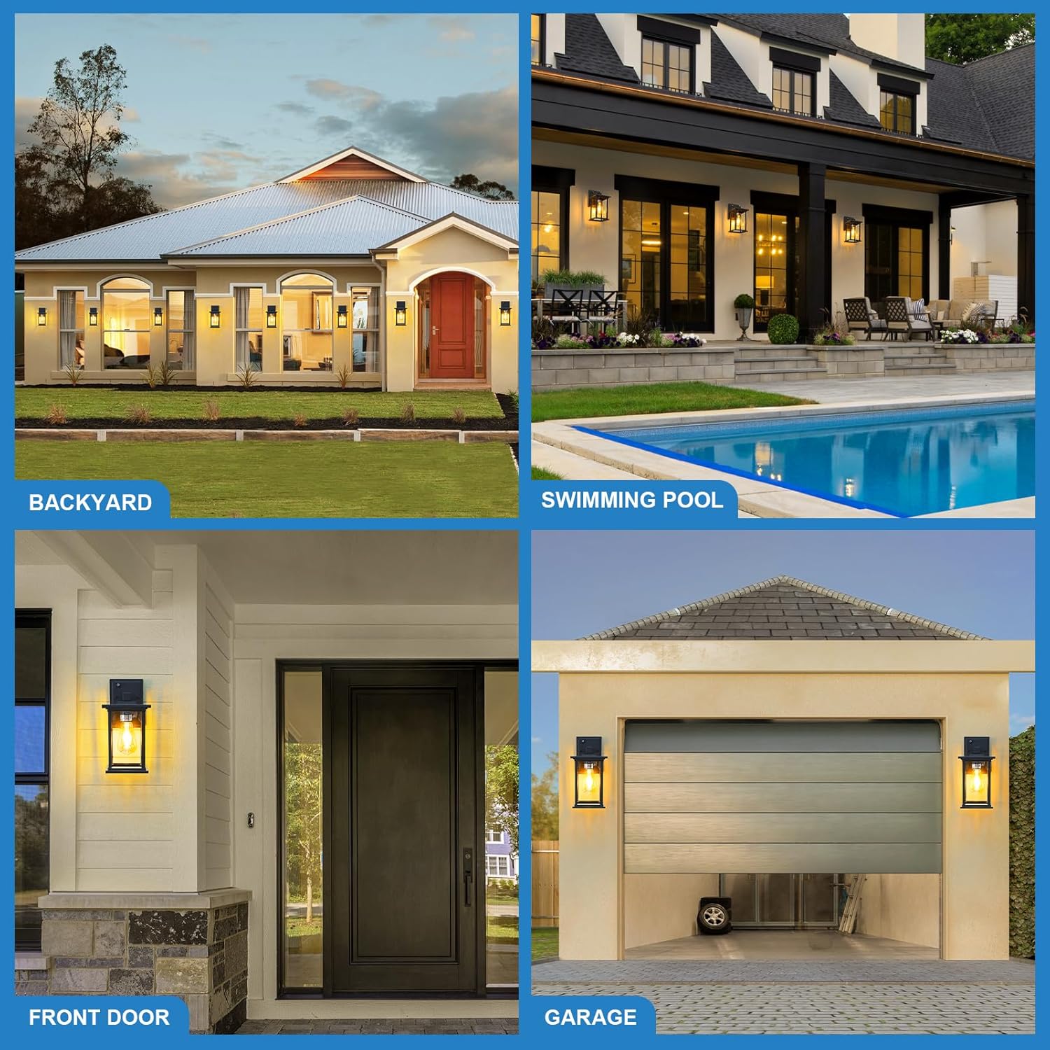 Dusk to Dawn Black Outdoor Wall Sconce Light