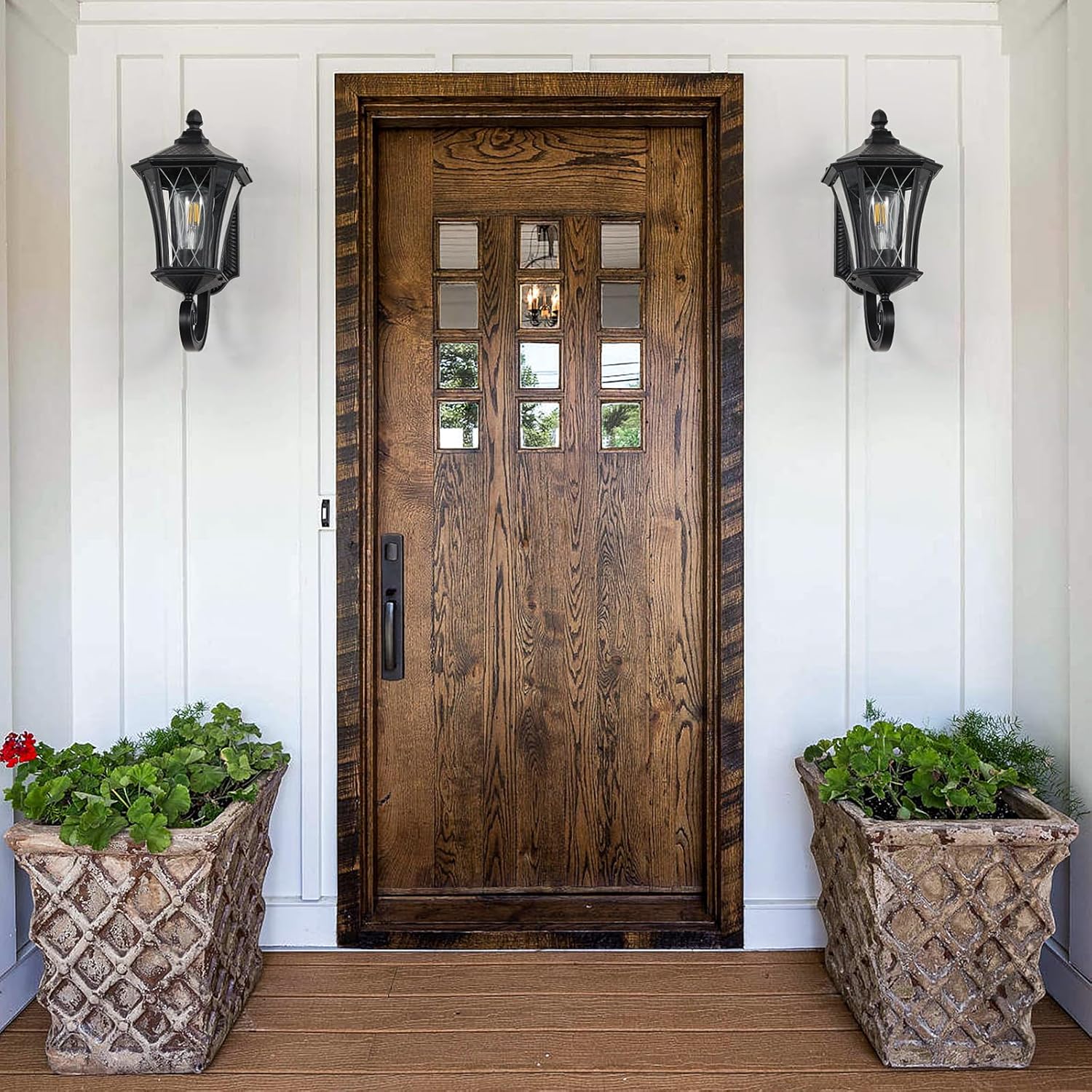 Water proof Exterior Wall Light Fixtures with Clear Glass 2PK