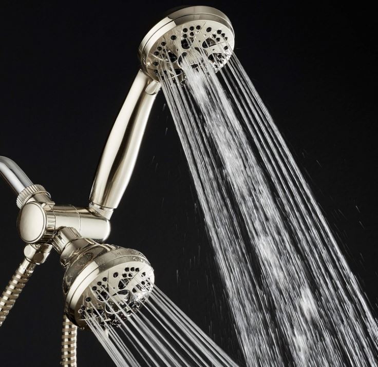 AquaDance Brushed Nickel High Pressure Handheld Shower Head Combo