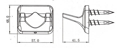 BA33 Double Robe Hook Dimensions
