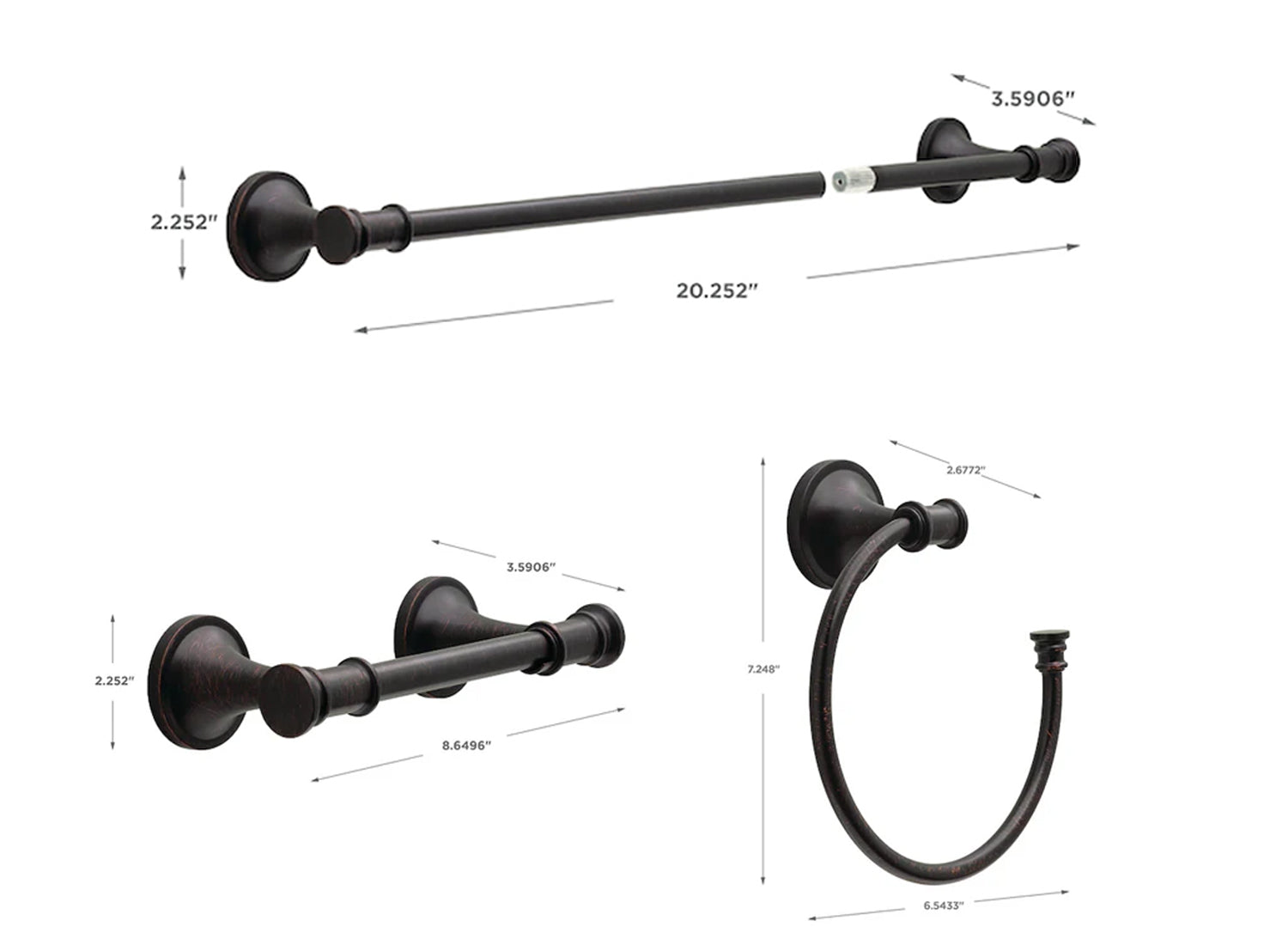 Delta 3 PC Grove Park Venetian Bronze Decorative Bathroom Hardware Set