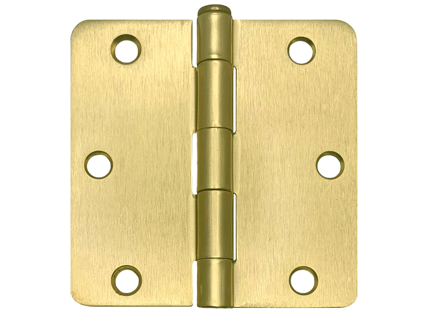 3 1/2″ Hinges 1/4″ Corner Radius Satin Brass Finish