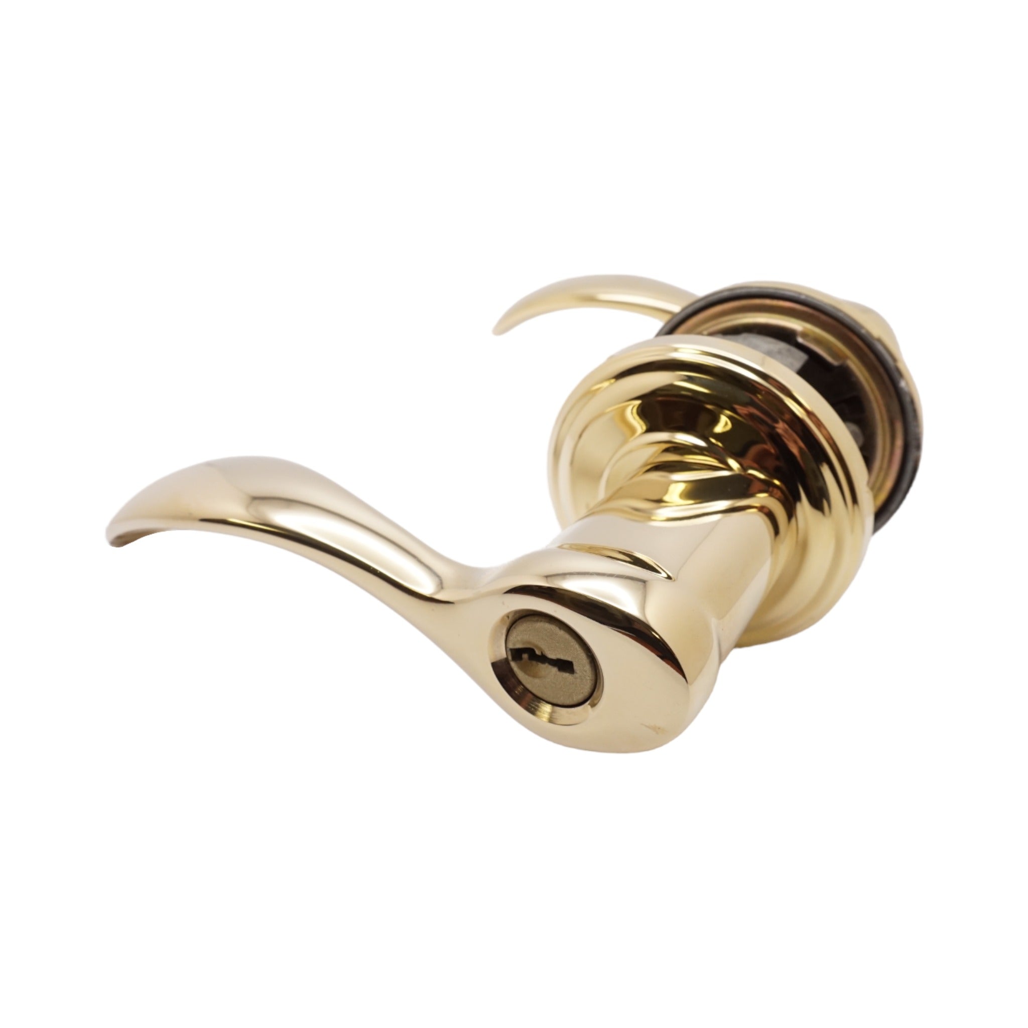 Kwikset Pembroke Polished Brass Entry Door Handle