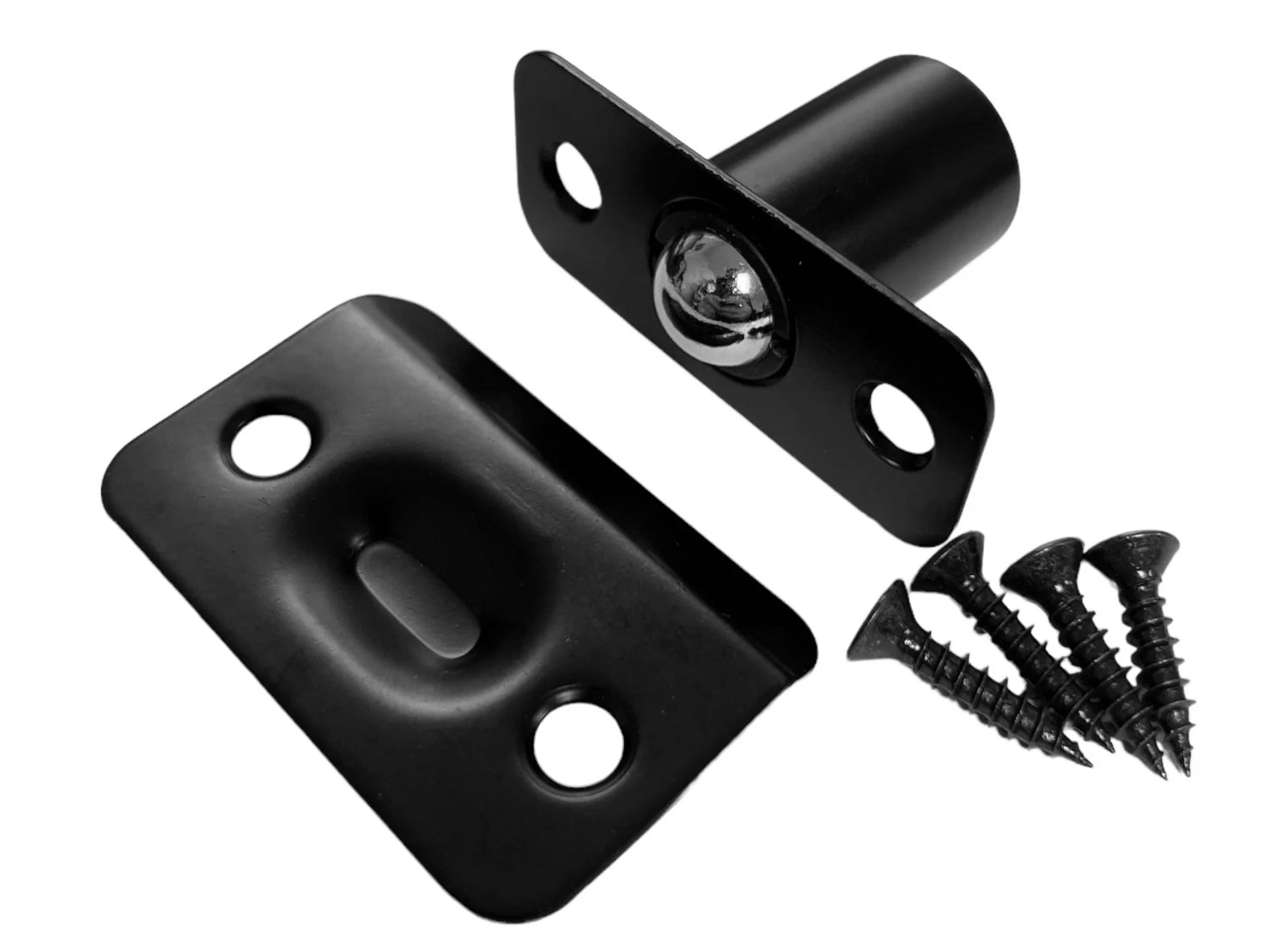 Black Finish Round Roller Ball Catch