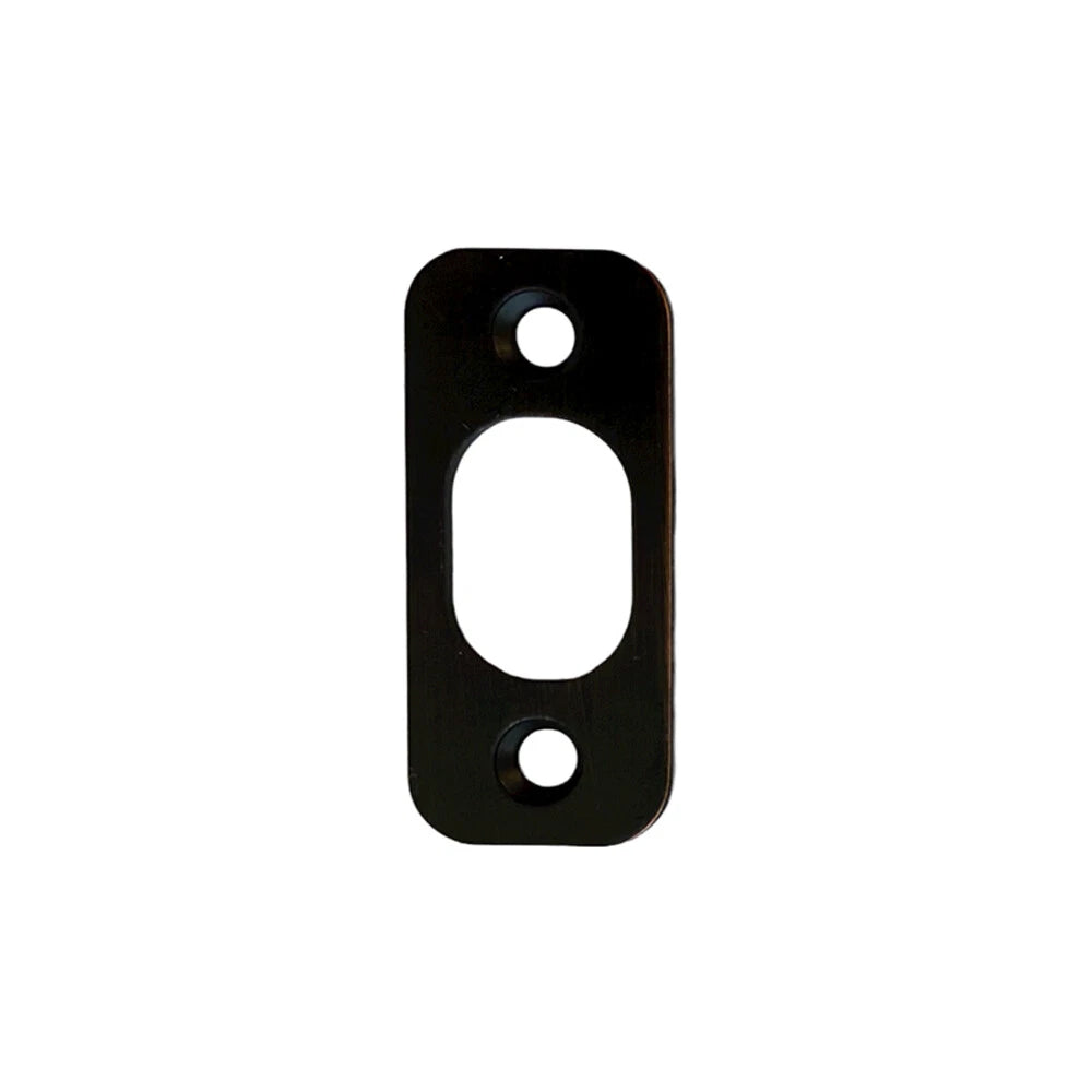 Oil Rubbed Bronze Round Corner Deadbolt Strike Plate