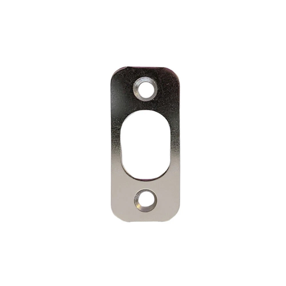 Satin Nickel Round Corner Deadbolt Strike Plate