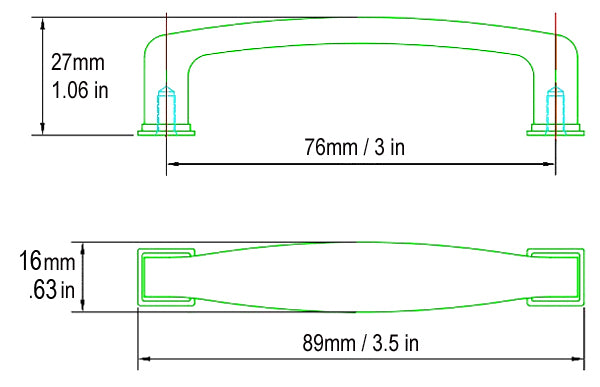 Dark Oil Rubbed Bronze 3" Kitchen Cabinet Pull 8864 76mm