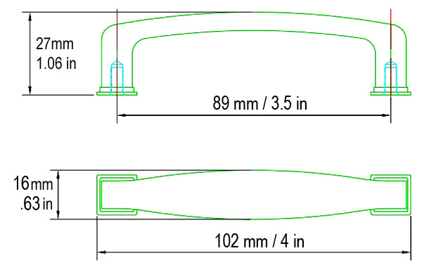 Satin Nickel 3 1/2" Kitchen Cabinet Pull 8864 89mm