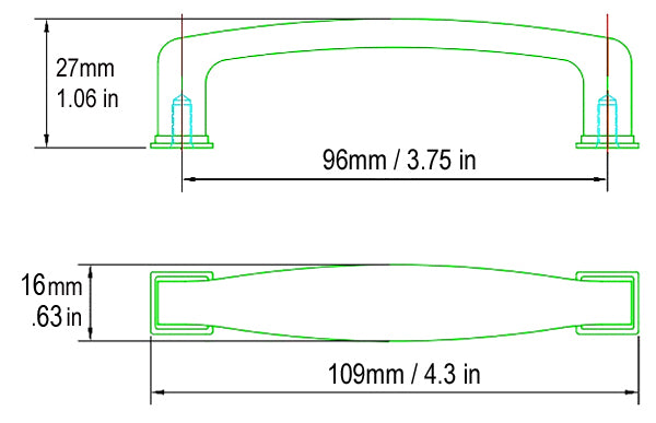 Oil Rubbed Bronze 3 3/4" Kitchen Cabinet Pull 8864 96mm