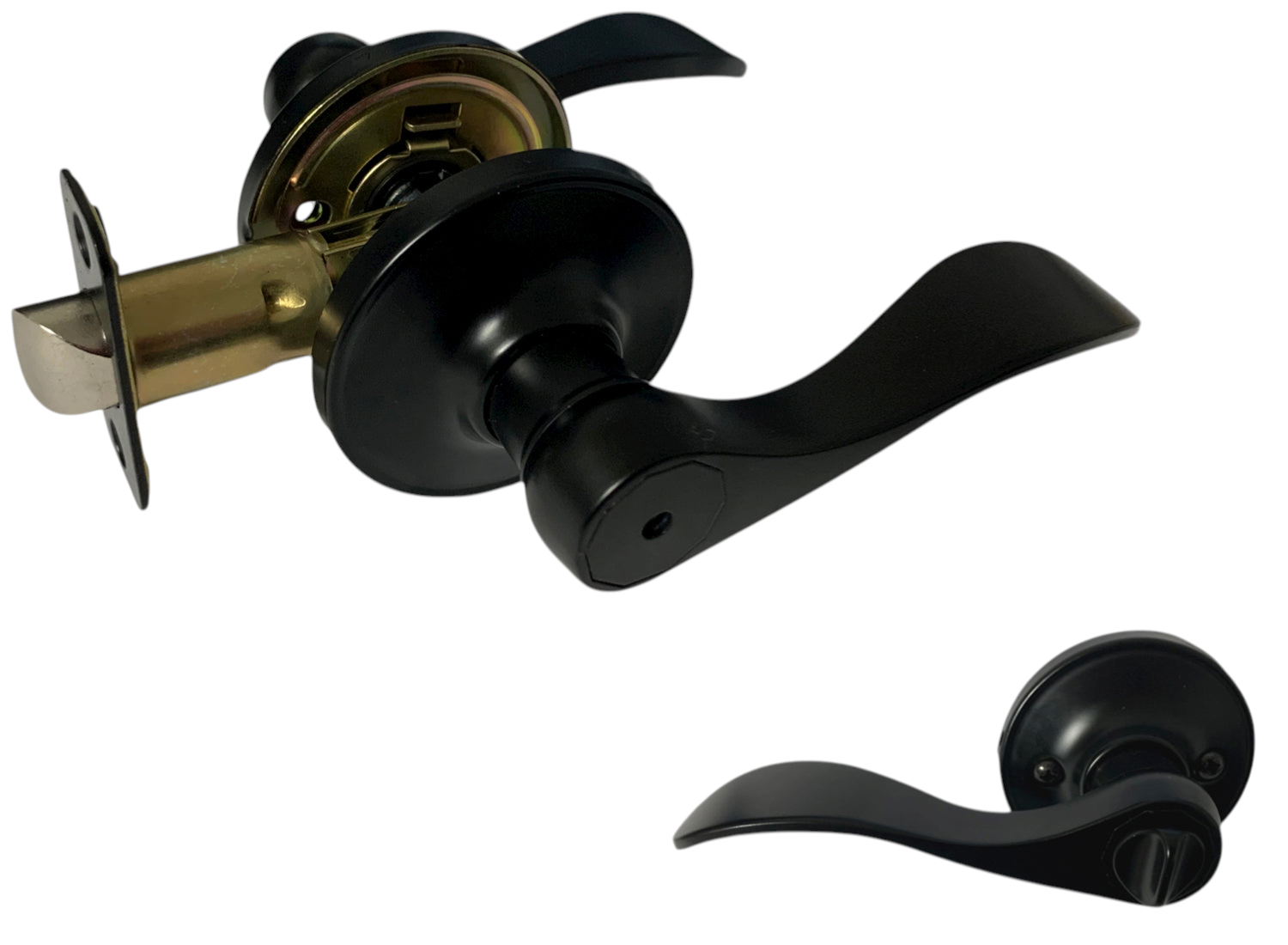 Matte Black Privacy Door Handle - Style: 838NBL