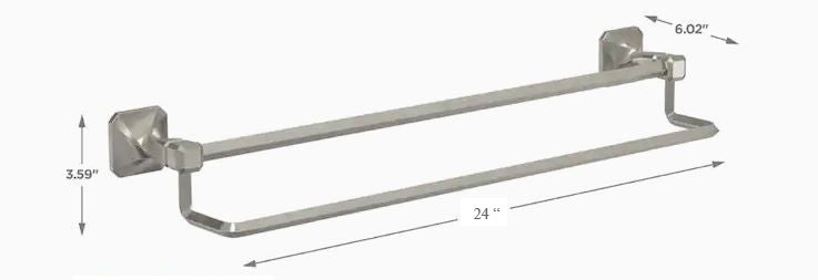 Franklin Brass Napier 24" Double Satin Nickel Wall Mount Double Towel Bar