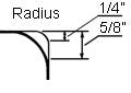 4" Black Door Hinge Half Square Half Round 5/8" Radius