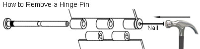 4" Black Door Hinge Half Square Half Round 5/8" Radius