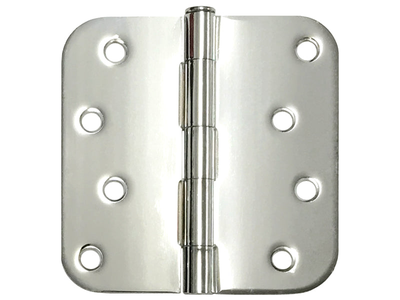 4″ Door Hinges 5/8″ Round Radius Polished Chrome