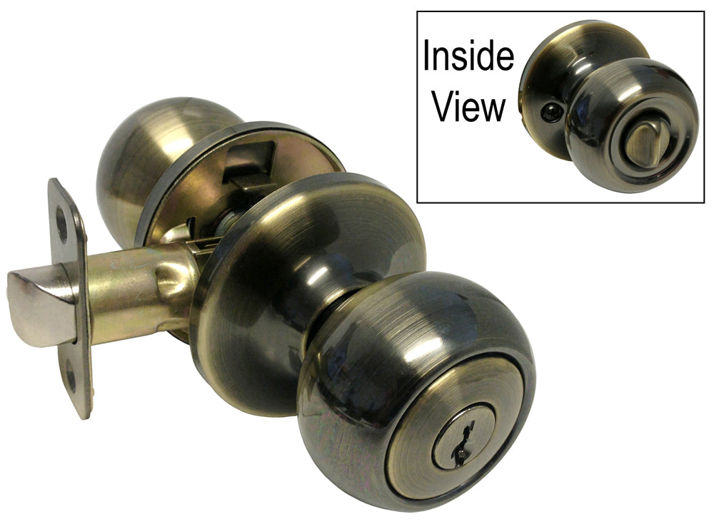 Antique Brass Entrance Round Knobs