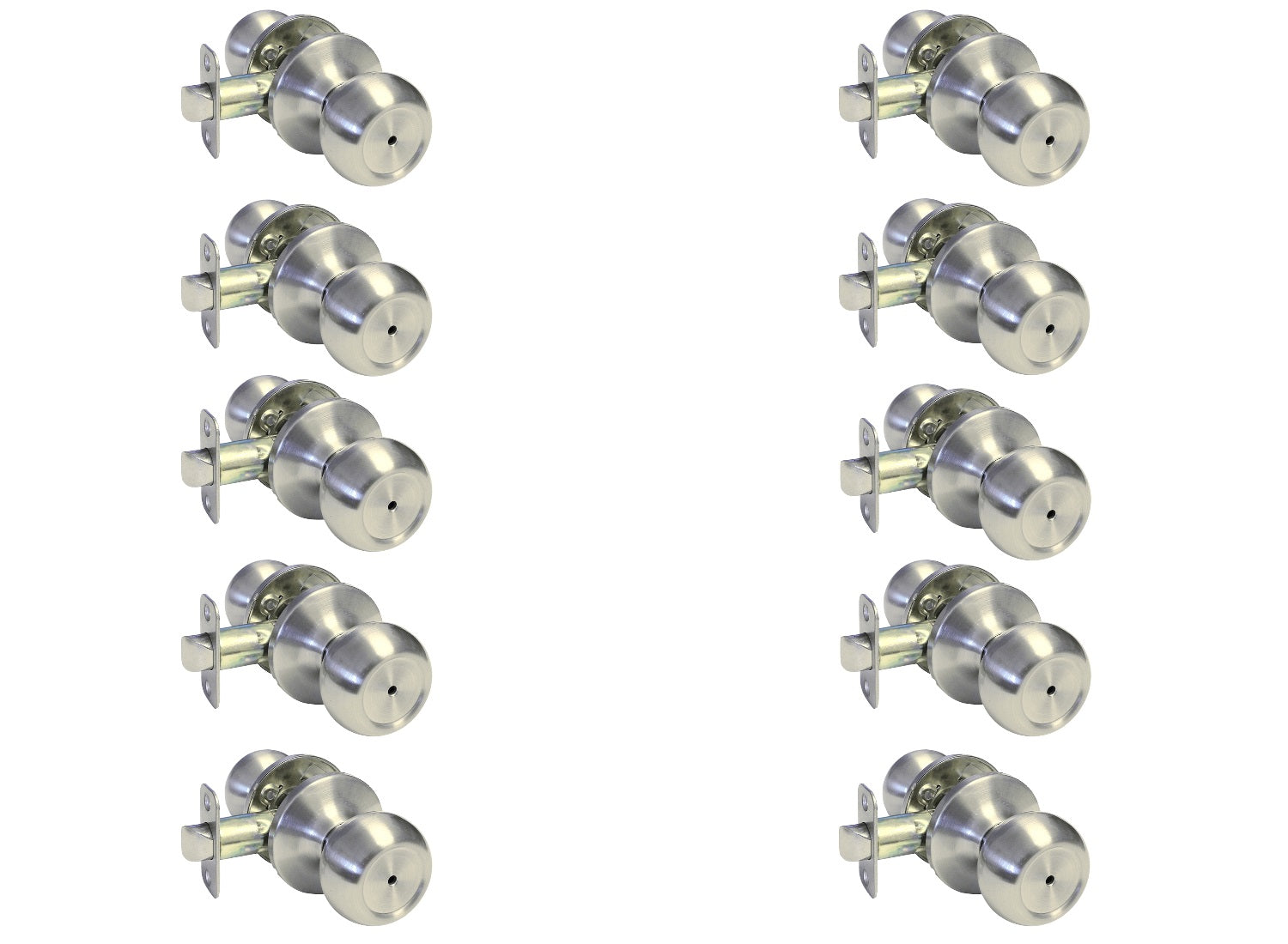 10 Pack- Contractor Pack 5765DC Round Privacy Knob (Bed/Bath)