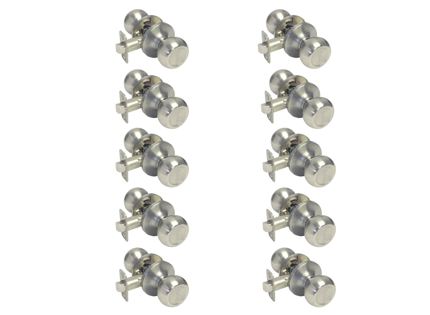 10 Pack- Contractor Pack 5765DC Round Passage Knob (Hall/Closet)