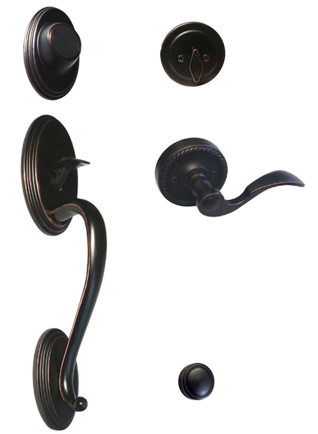 Dark Oil Rubbed Bronze Front Door Handle Dummy Set with 6300 Lever – ***PLEASE SELECT LH or RH***