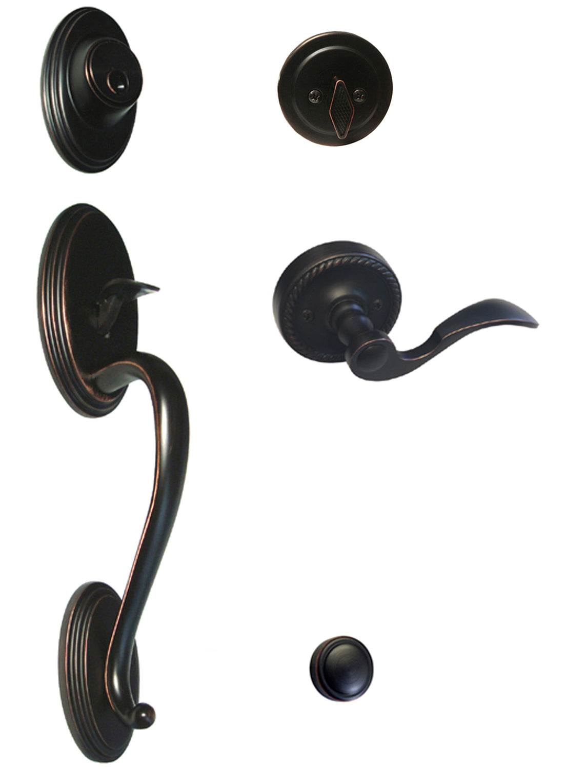 Dark Oil Rubbed Bronze Front Door Handleset with 6300 Lever – ***PLEASE SELECT LH or RH***