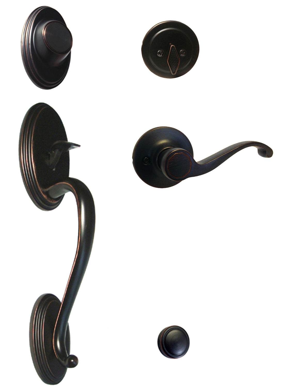 Dark Oil Rubbed Bronze Front Door Handle Dummy Set with 835 ***PLEASE SELECT LH or RH***
