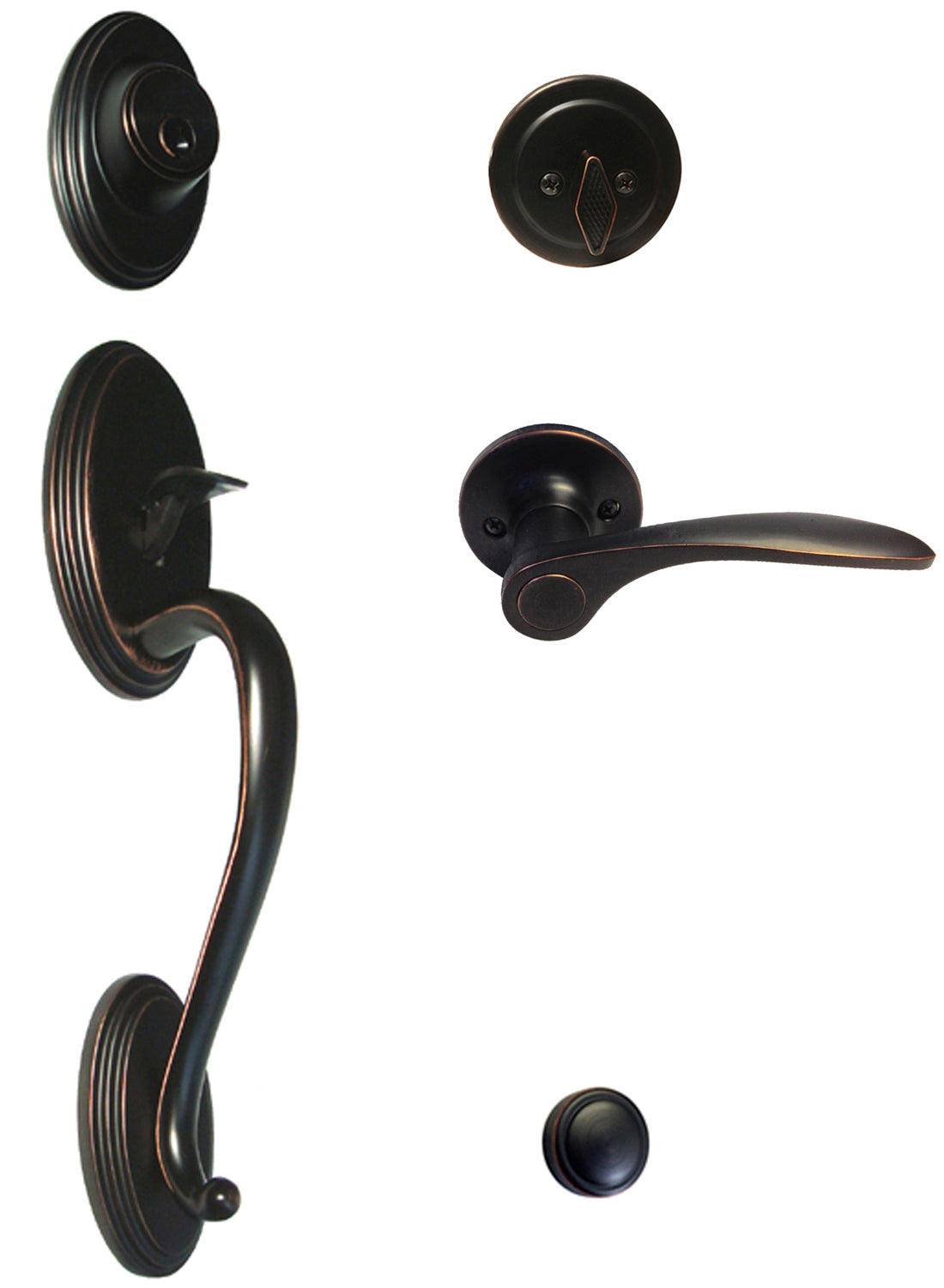 Dark Oil Rubbed Bronze Thick Door Front Door Handleset with 836 Lever – ***PLEASE SELECT LH or RH***