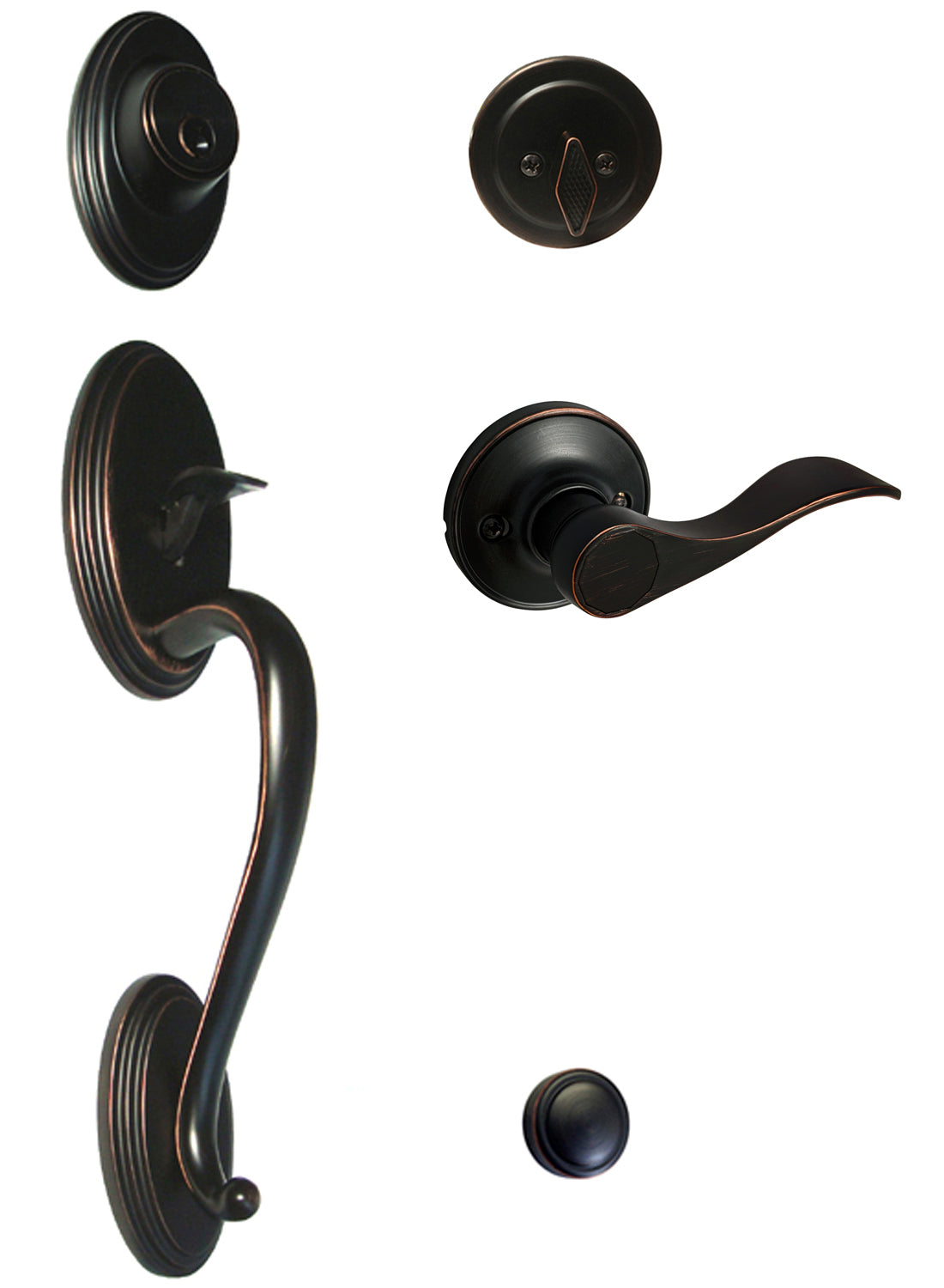 Dark Oil Rubbed Bronze Thick Door Front Door Handleset with 838 Lever - ***PLEASE SELECT LH or RH***