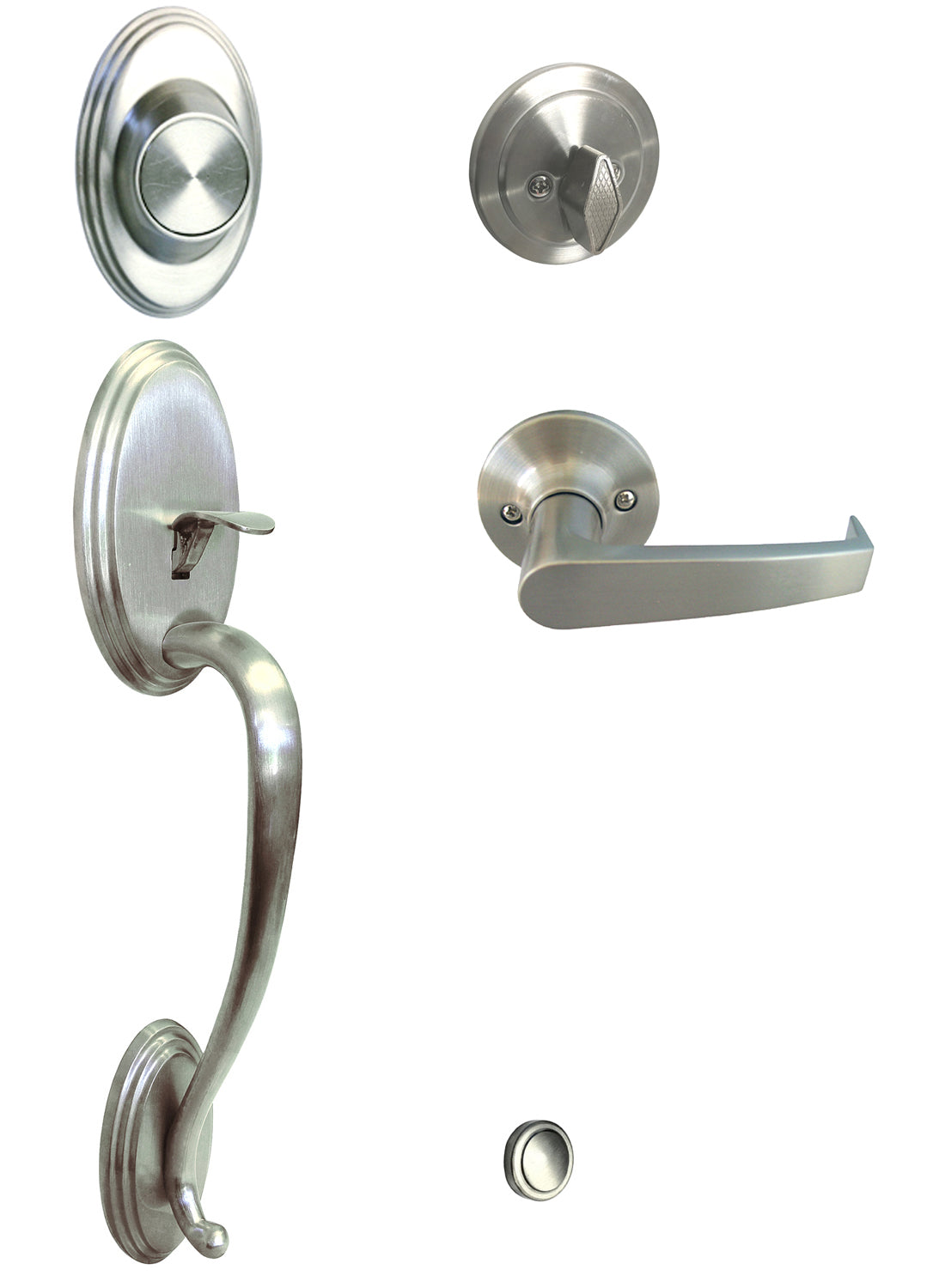 Satin Nickel Thick Door Front Door Handle Dummy Set with 8101 Lever