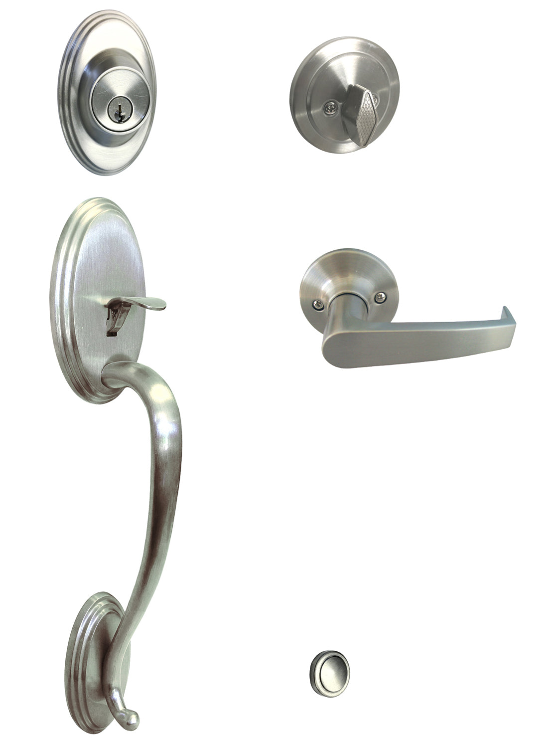 Satin Nickel Front Door Handleset with 8101S01 Lever