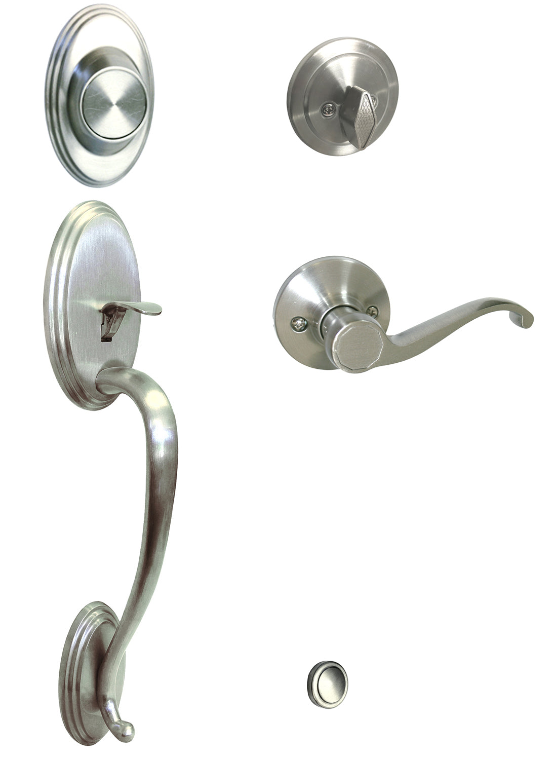 Satin Nickel Front Door Handle Dummy Set with 835 Lever – ***PLEASE SELECT LH or RH***