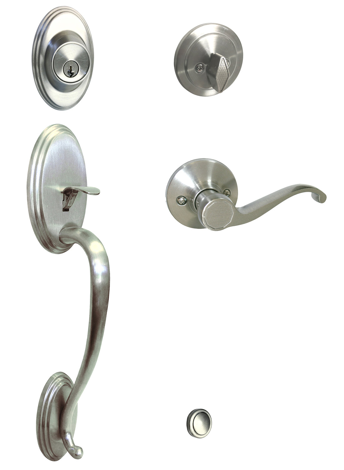 Satin Nickel Thick Door Front Door Handleset with 835 Lever – ***PLEASE SELECT LH or RH***