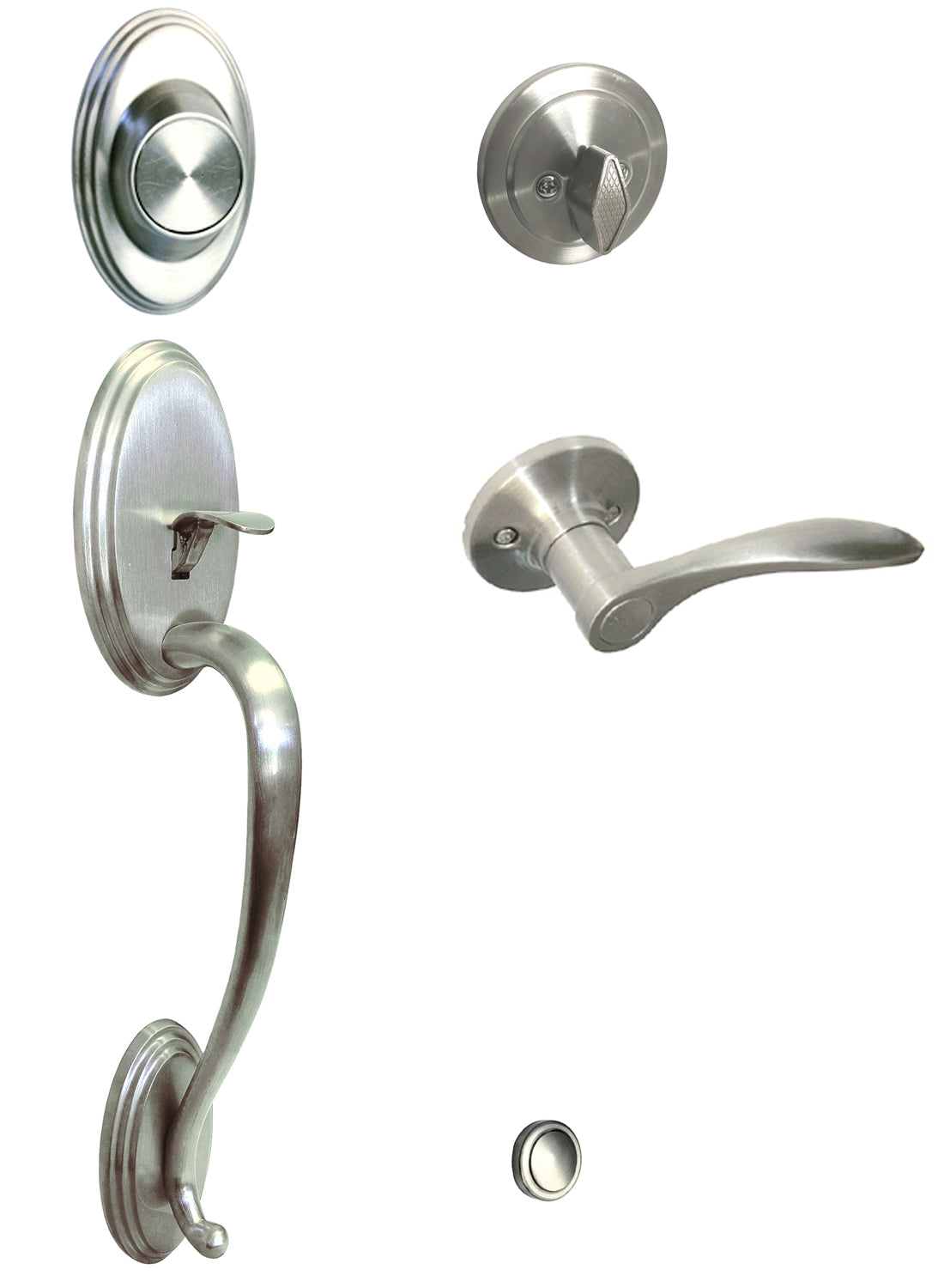 Satin Nickel Front Door Handle Dummy Set with 836 Lever – ***PLEASE SELECT LH or RH***