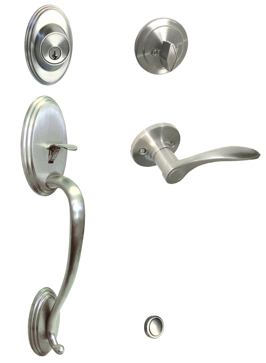 Satin Nickel Thick Door Front Door Handleset with 836 Lever – ***PLEASE SELECT LH or RH***