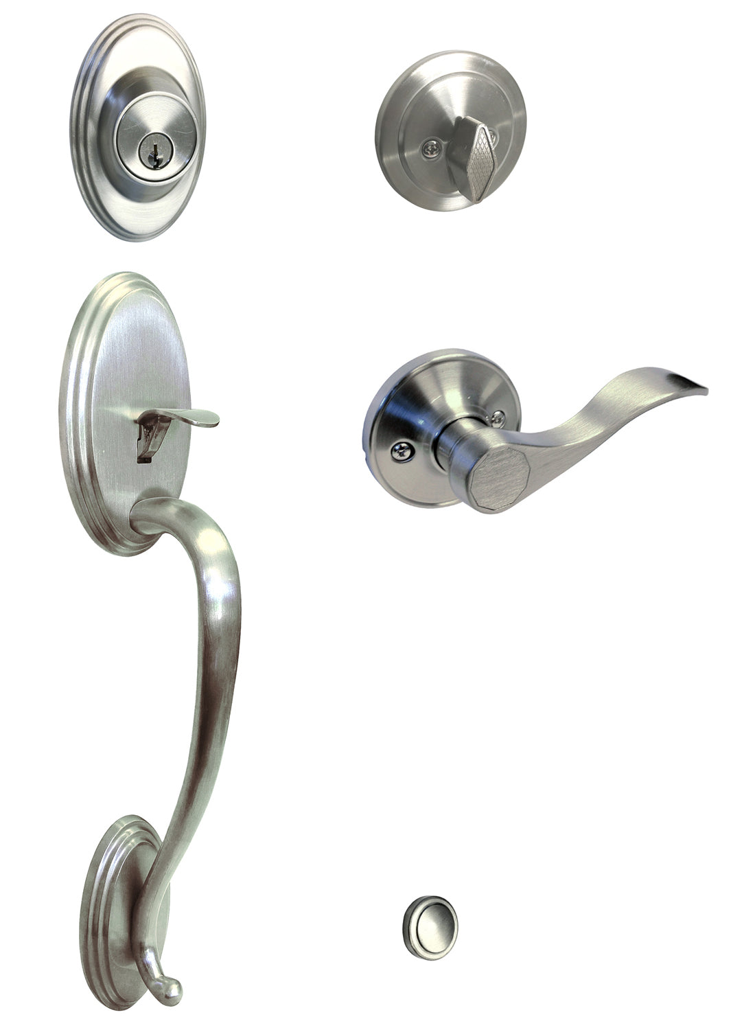 Satin Nickel Front Door Handleset with 838 Lever ***PLEASE SELECT LH or RH***