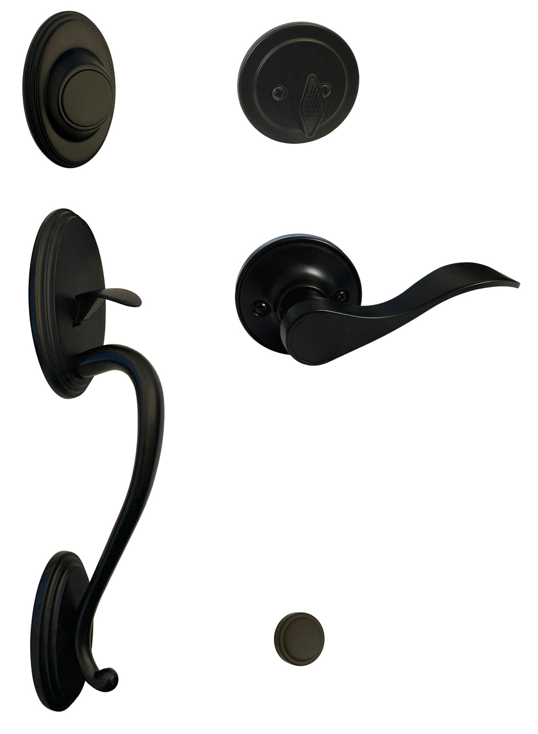 Black Front Door Handle Dummy Set with 838 Lever ***PLEASE SELECT LH or RH***