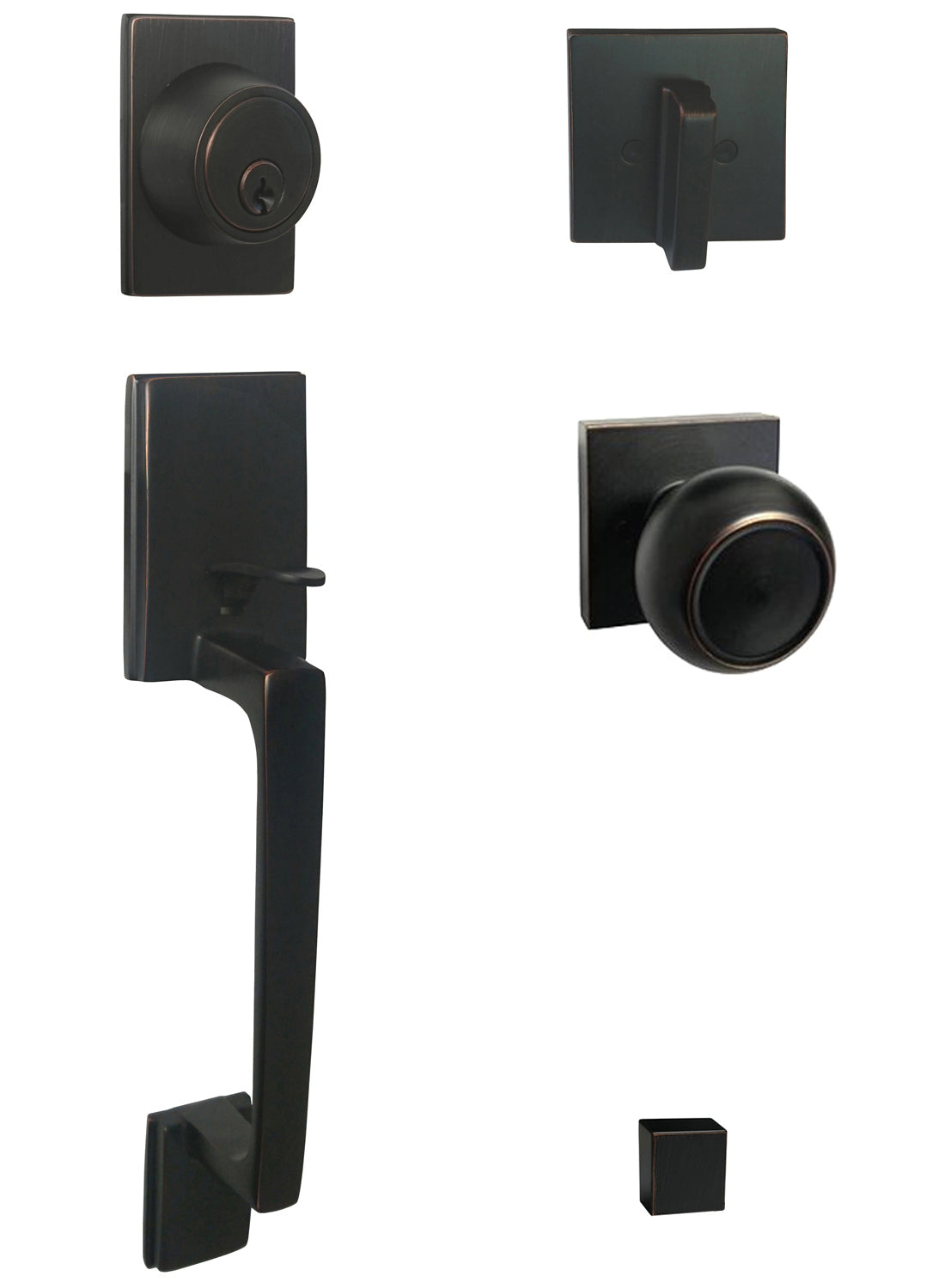 Dark Oil Rubbed Bronze Front Door Handleset with 5765-6085 Knob